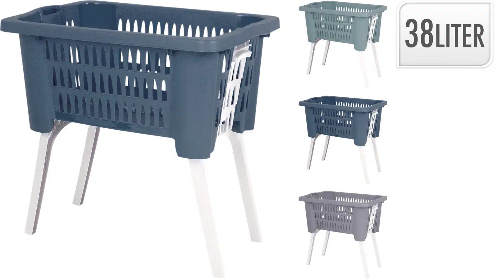 Wasmand met inklapbare poten