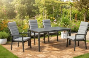 Marvin dining (4) met Bianca 180 x 100 cm tafel