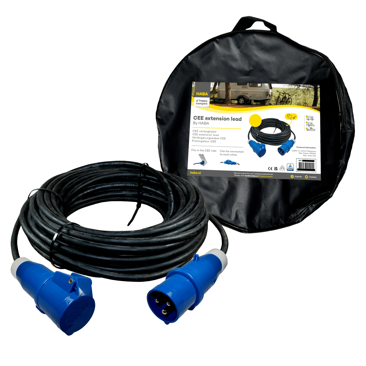 Neopreen CEE verlengkabel 20 mtr