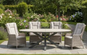 Osborne verstelbaar (4) met Edison 220x115 cm tafel