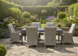 Osborne verstelbaar (6) met Bianca 220x100 cm tafel