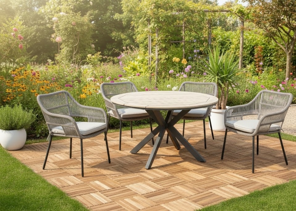 Pescara sand (4) met Edison 122 cm tafel