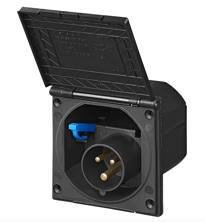 CEE wandinvoerdoos zwart vierkant