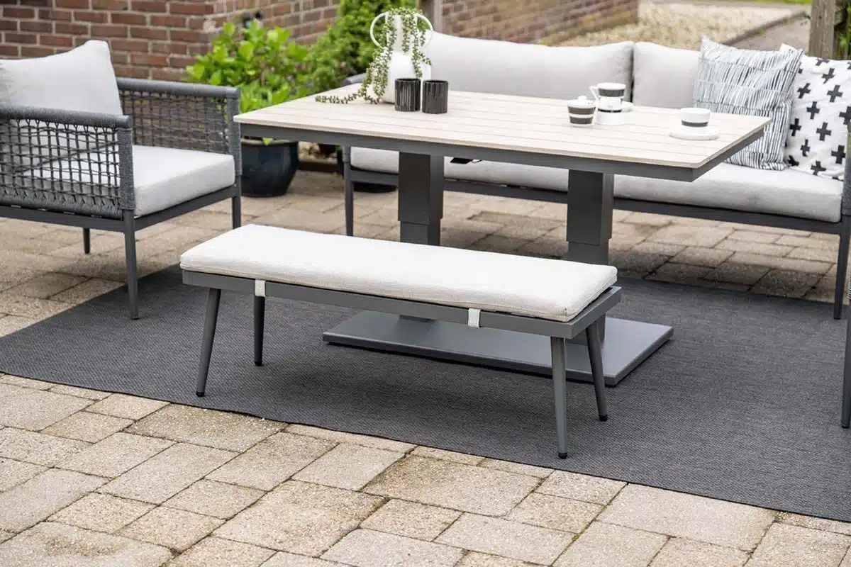 Cyprus tafel verstelbaar 150 x 90 x 75/52 cm taupe
