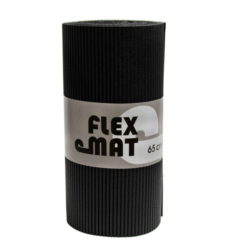 Douchemat uni zwart 65 cm breed. per meter