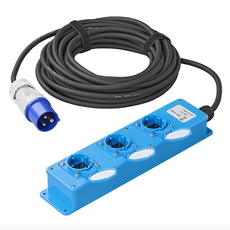 Elektra CEE verdeeldoos 3-weg 10 meter