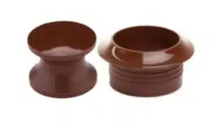 Knop+ring pushlock bruin ( 2 stuks)