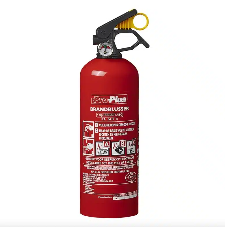Brandblusser 1 kg ABC+manometer poeder