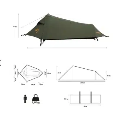 Nils Skyair 1 Solo Ultra Light Tent Green 1 Pers