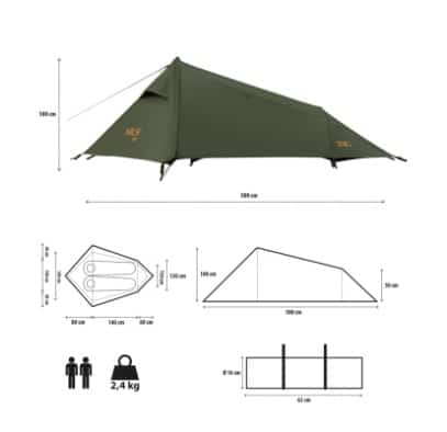 Nils Skyair 2 Ultra Light Tent Green 2 Pers