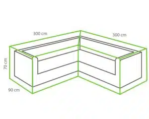 Tuinset beschermhoes 300x300 cm L-vorm
