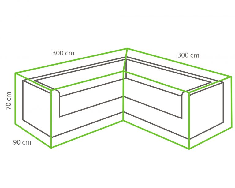 Tuinset beschermhoes 300x300 cm L-vorm