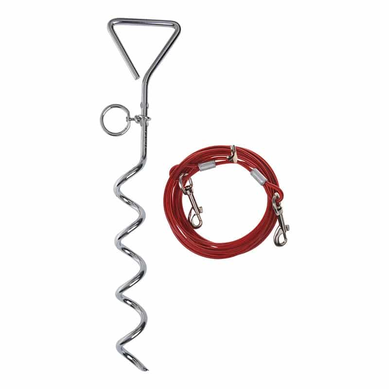 Aanlegspiraal / hondenpen met kabel 4.5 mtr