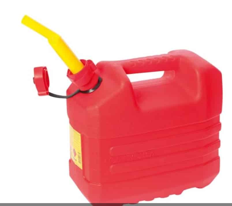 Benzine jerrycan 10 ltr. met tuit