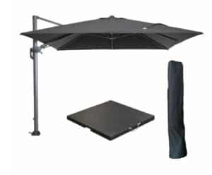 Hawaii zweefparasol 3 x 3 mtr zwart met en hoes