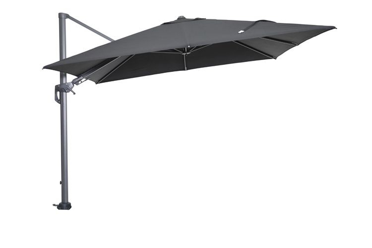 Hawaii zweefparasol 3 x 3 mtr zwart met voet en hoes