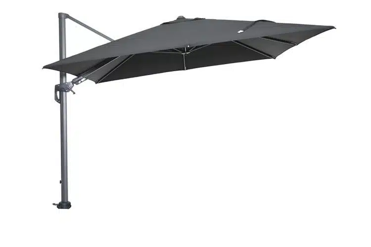 Hawaii zweefparasol 3 x 3 mtr zwart met voet en hoes