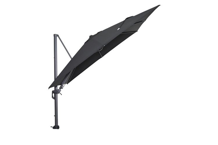 Hawaii zweefparasol 3 x 3 mtr zwart met voet en hoes