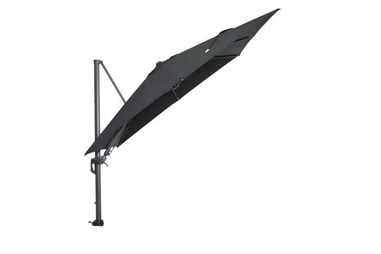 Hawaii zweefparasol 3 x 3 mtr zwart met voet en hoes