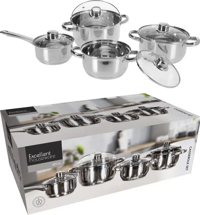Pannenset RVS 8-dlg