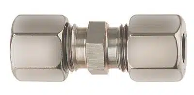 rechte knelkoppeling 8 mm X 8 mm staal