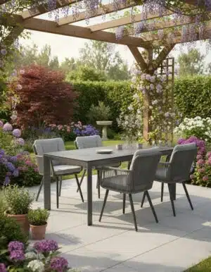 Set Linares XL (4) met Bianca 180 x 100 cm tafel