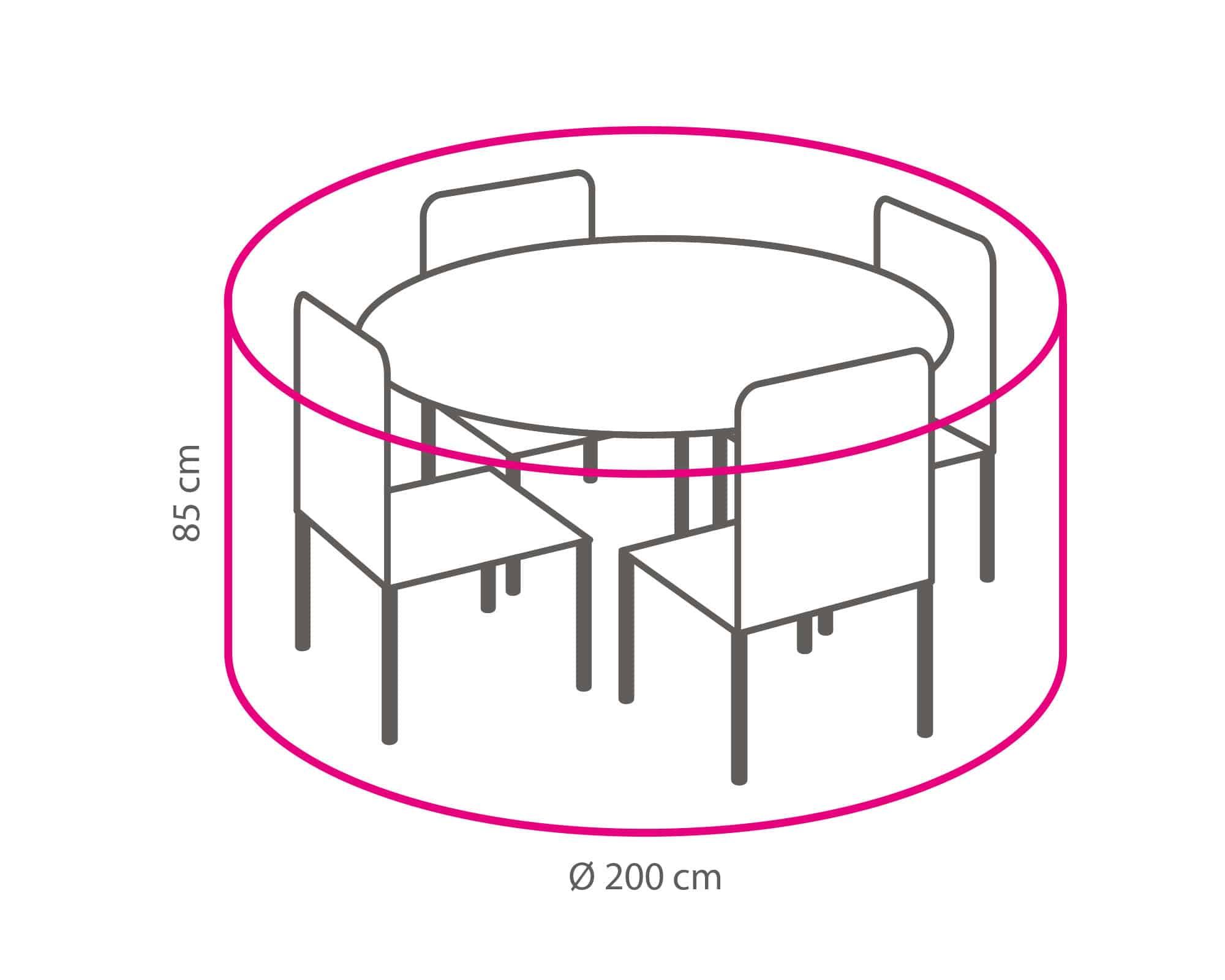 Tuinset beschermhoes rond Ø 200 x 85 cm