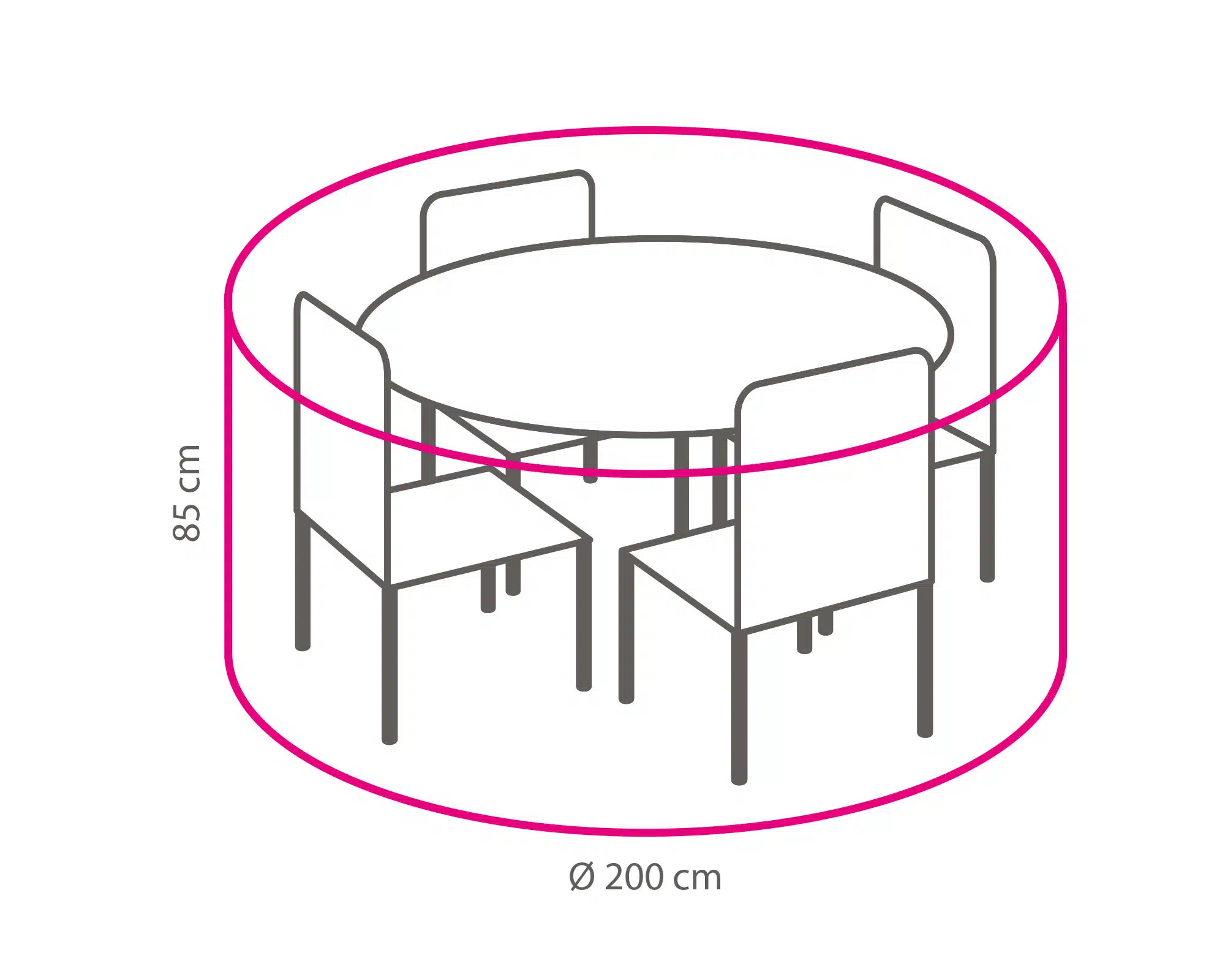 Tuinset beschermhoes rond Ø 200 x 85 cm