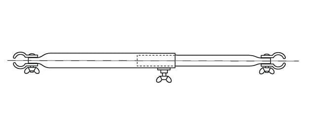Verandastang 25/22mm 170 - 260 aluminium