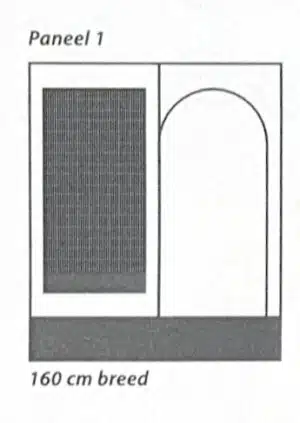 Dorema Contour voorwand paneel 1 160 cm met deur en ventilatie